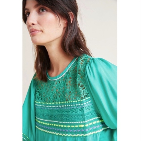 Anthro Bl-nk London Sunshine Peasant Blouse Top - Picture 4 of 12